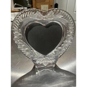 Studio Nova Crystal Picture Frame Clear Frosted Glass Heart Shape Gift Japan 8"